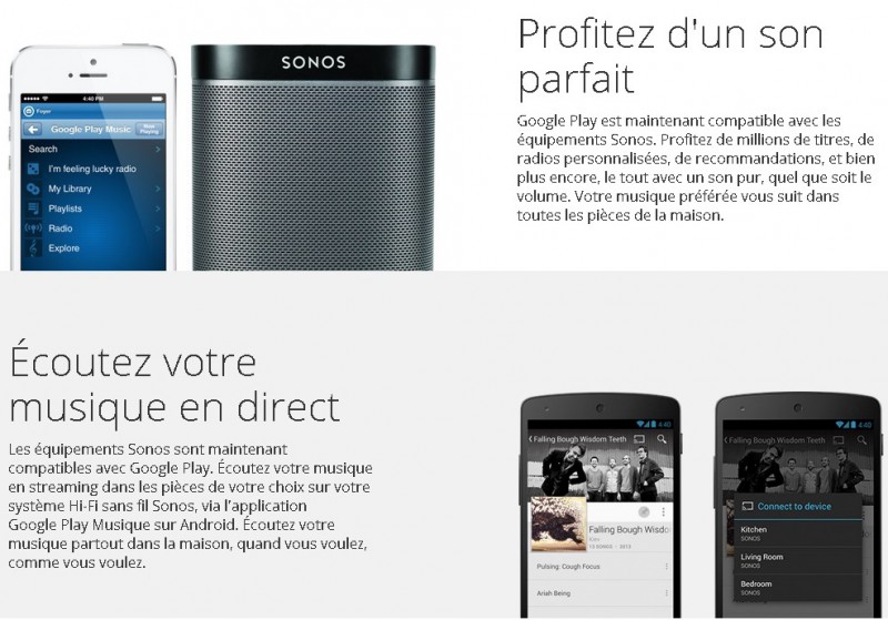 Votre musique. Amplifiée. Grâce à Google Play et Sonos(2)